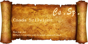 Csada Szilviusz névjegykártya
